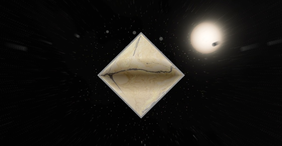 The Blur on a World: the stars streak outward from the World, which stays sharp.