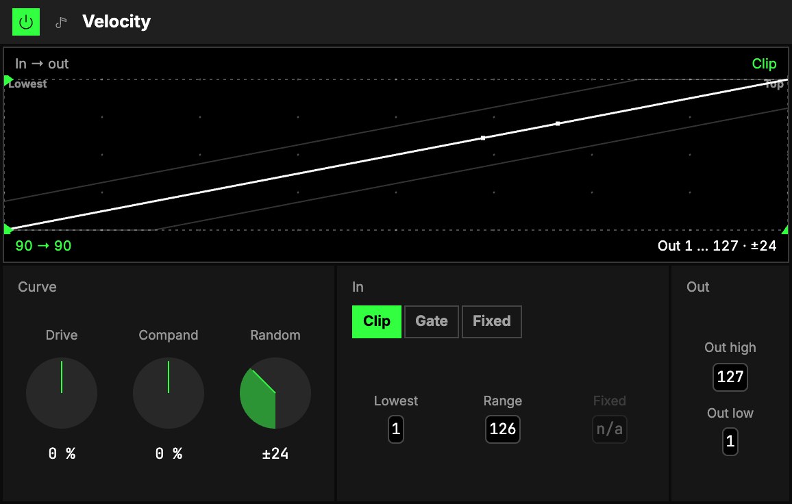 Velocity as it loads, a straight line from in to out: the curve on the screen, then Curve, In and Out.